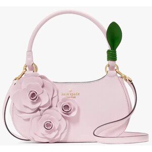 S Kate Spade Flora Rose Shoulder Bag Light Lilac Leather KK970 NWT $429 Retail